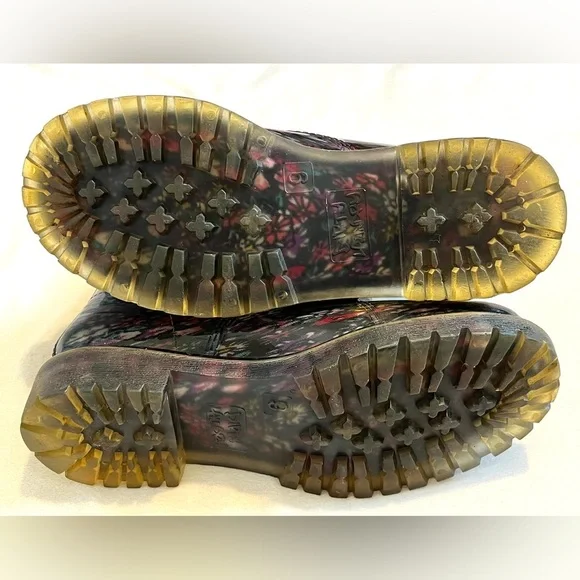 Dirty Laundry Roadie Floral Rubber Rain Combat Lace Up Boots Women’s Size 9 - Picture 12 of 16